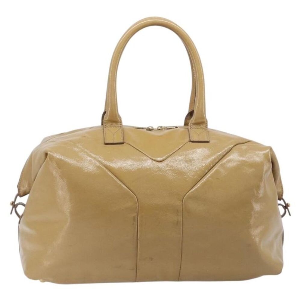 Saint Laurent Easy Y Satchel Patent Beige Patent_Leather Handbag
